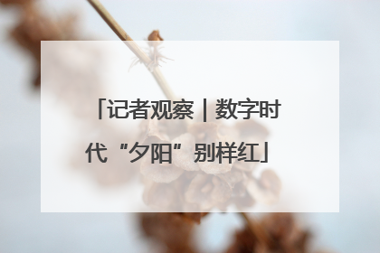 记者观察｜数字时代“夕阳”别样红