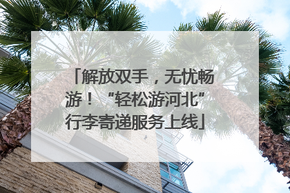 解放双手，无忧畅游！“轻松游河北”行李寄递服务上线