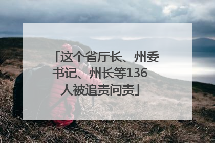 这个省厅长、州委书记、州长等136人被追责问责
