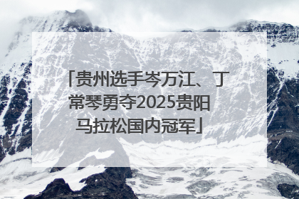 贵州选手岑万江、丁常琴勇夺2025贵阳马拉松国内冠军