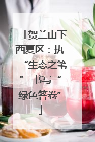 贺兰山下西夏区：执“生态之笔” 书写“绿色答卷”