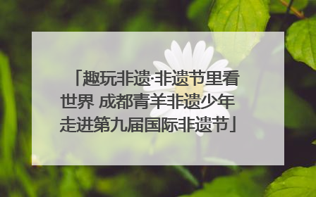 趣玩非遗·非遗节里看世界 成都青羊非遗少年走进第九届国际非遗节