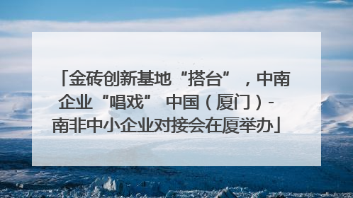 金砖创新基地“搭台”，中南企业“唱戏” 中国（厦门）-南非中小企业对接会在厦举办