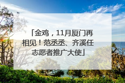 金鸡，11月厦门再相见！范丞丞、齐溪任志愿者推广大使