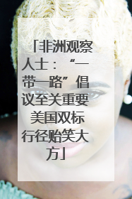 非洲观察人士：“一带一路”倡议至关重要 美国双标行径贻笑大方