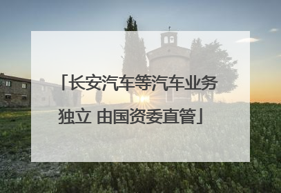 长安汽车等汽车业务独立 由国资委直管