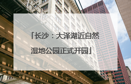 长沙：大泽湖近自然湿地公园正式开园
