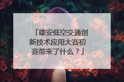 雄安低空交通创新技术应用大赛初赛带来了什么？