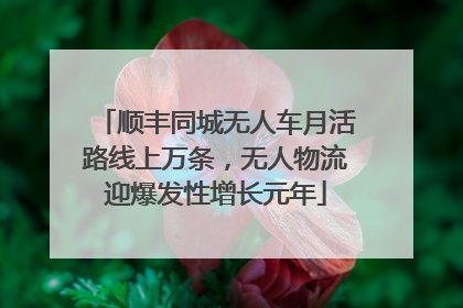 顺丰同城无人车月活路线上万条，无人物流迎爆发性增长元年