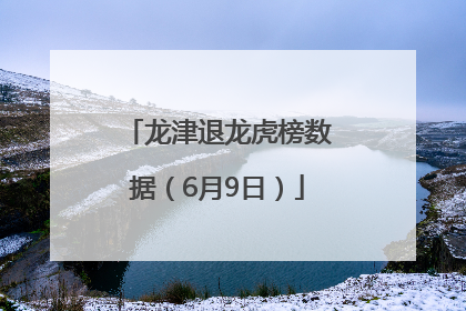 龙津退龙虎榜数据（6月9日）