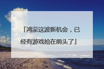 鸿蒙这波新机会，已经有游戏抢在前头了