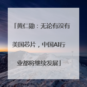 黄仁勋：无论有没有美国芯片，中国AI行业都将继续发展