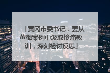 黄冈市委书记：要从黄梅案例中汲取惨痛教训，深刻检讨反思
