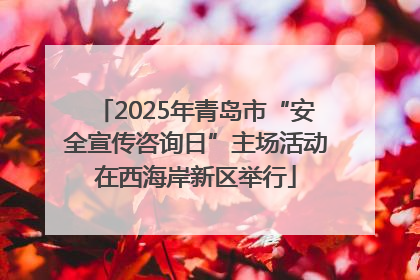 2025年青岛市“安全宣传咨询日”主场活动在西海岸新区举行
