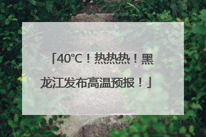 40℃！热热热！黑龙江发布高温预报！