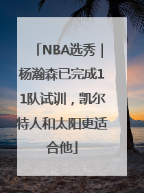 NBA选秀｜杨瀚森已完成11队试训，凯尔特人和太阳更适合他